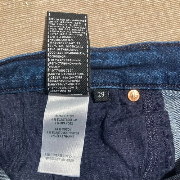 7 FOR ALL MANKIND Sz 29 Josephina Skinny Boyfriend High Rise Distressed - Picture 8 of 11